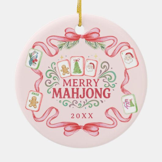 Merry Mahjong | Christmas Keramik Ornament (Hinten)