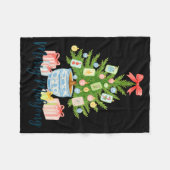 Merry Mahjong Christmas Tree Chinoiserie Holiday Fleecedecke (Vorderseite (Horizontal))