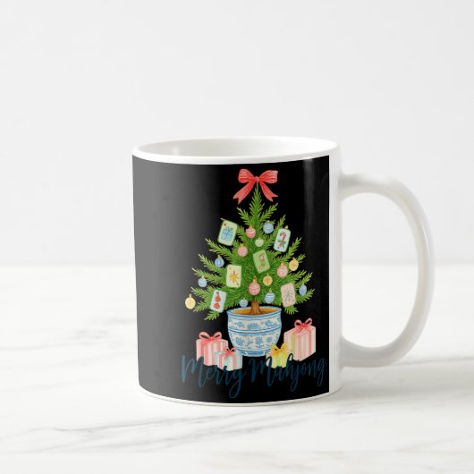 Merry Mahjong Christmas Tree Chinoiserie Holiday Kaffeetasse (Rechts)