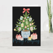 Merry Mahjong Christmas Tree Chinoiserie Holiday Karte (Vorderseite)