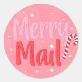 Merry Mail Runder Aufkleber (Vorderseite)
