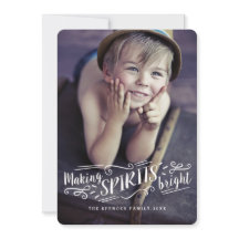 Merry Making Spirits Bright Holiday Foto Card