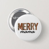 "Merry Mama" Moderner Farbblock Leopard Boho Button (Vorne & Hinten)