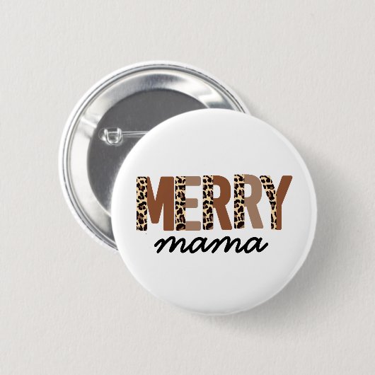 "Merry Mama" Moderner Farbblock Leopard Boho Button (Vorne & Hinten)