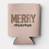 "Merry Mama" Moderner Farbblock Leopard Boho Dosenkühler (Vorderseite)