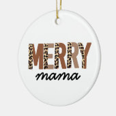 "Merry Mama" Moderner Farbblock Leopard Boho Keramik Ornament (Links)