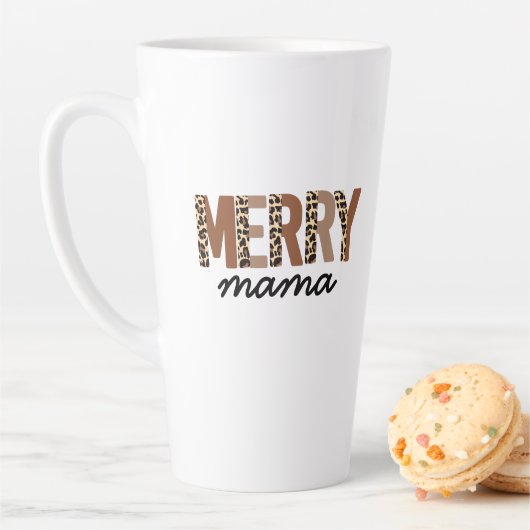 "Merry Mama" Moderner Farbblock Leopard Boho Milchtasse (Beispiel)