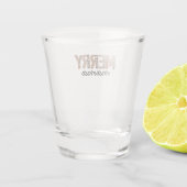"Merry Mama" Moderner Farbblock Leopard Boho Schnapsglas (Rückseite)