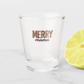 "Merry Mama" Moderner Farbblock Leopard Boho Schnapsglas (Vorderseite)