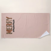 "Merry Mama" Moderner Farbblock Leopard Boho Strandtuch (Vorderseite)