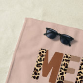 "Merry Mama" Moderner Farbblock Leopard Boho Strandtuch (Beispiel)