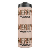"Merry Mama" Moderner Farbblock Leopard Boho Thermosbecher (Vorderseite)