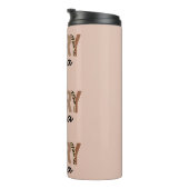 "Merry Mama" Moderner Farbblock Leopard Boho Thermosbecher (Nach rechts gedreht)