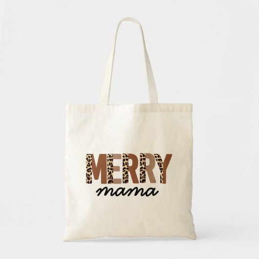 "Merry Mama" Moderner Farbblock Leopard Boho Tragetasche (Vorne)