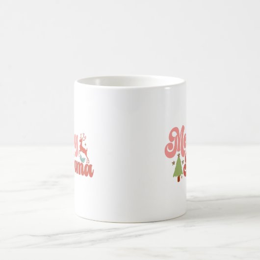 Merry Mama Retro Groovy Weihnachtsferien Kaffeetasse (Mittel)