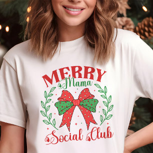 Merry Mama Social Club Coquette Weihnachten Tri-Blend Shirt