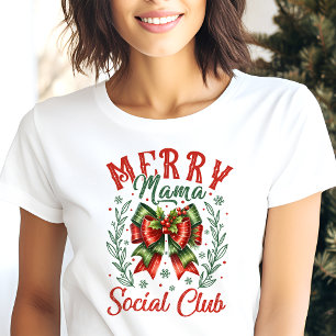 Merry Mama Social Club Kokette Weihnachten Tri-Blend Shirt