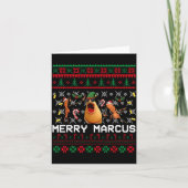Merry Marcus Ugly Christmas Sweater Funny The Worm Karte (Vorderseite)