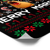 Merry Marcus Ugly Christmas Sweater Funny The Worm Poster (Ecke)