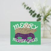 Merry Mardi Gras Postkarte (Stehend Vorderseite)