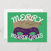 Merry Mardi Gras Postkarte (Vorne/Hinten)