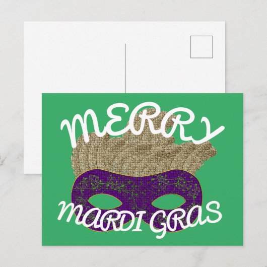 Merry Mardi Gras Postkarte (Vorne/Hinten)