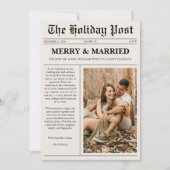 Merry & Married Christmas Newspaper Feiertagskarte (Vorderseite)