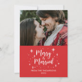 Merry & Married christmas photo card Einladung (Vorderseite)