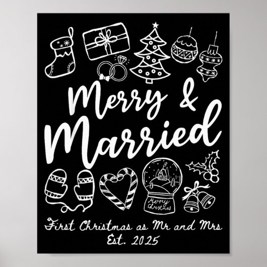 Merry Married First Christmas As Mr And Mrs 2025 N Poster (Vorne)