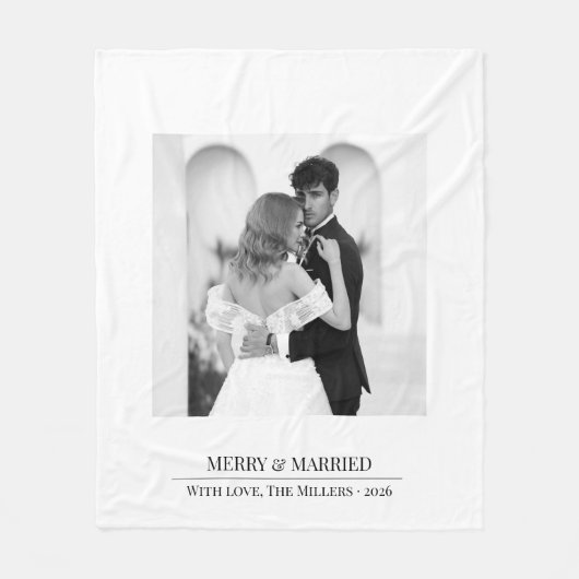 Merry & Married - Personalized Newlywed Christmas  Fleecedecke (Vorderseite)