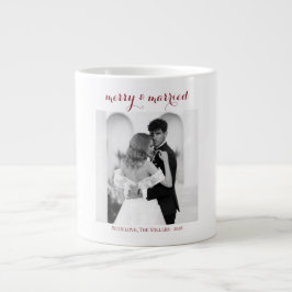 Merry & Married - Personalized Newlywed Christmas  Jumbo-Tasse