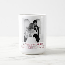 Merry & Married - Personalized Newlywed Christmas Kaffeetasse