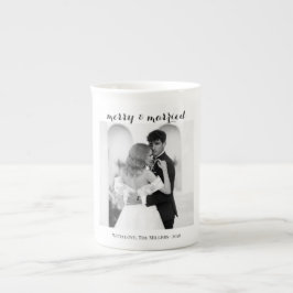 Merry & Married - Personalized Newlywed Christmas  Porzellantasse