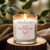 Merry Marshmallows | Modern Candle Labels Quadratischer Aufkleber