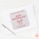 Merry Marshmallows | Modern Candle Labels Quadratischer Aufkleber (Umschlag)