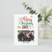 Merry & Masked Christmas 2020| Foto Feiertagspostkarte (Stehend Vorderseite)