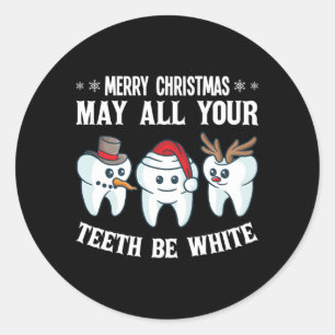 Merry May all your this be White Dentist Dental Runder Aufkleber