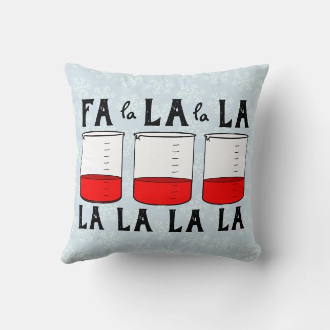 Merry Measure Beaker Christmas Science Teacher Kissen (Rückseite)