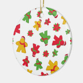 Merry Meeple Christmas Board Game Pattern Keramik Ornament (Links)