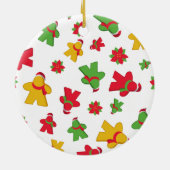 Merry Meeple Christmas Board Game Pattern Keramik Ornament (Hinten)