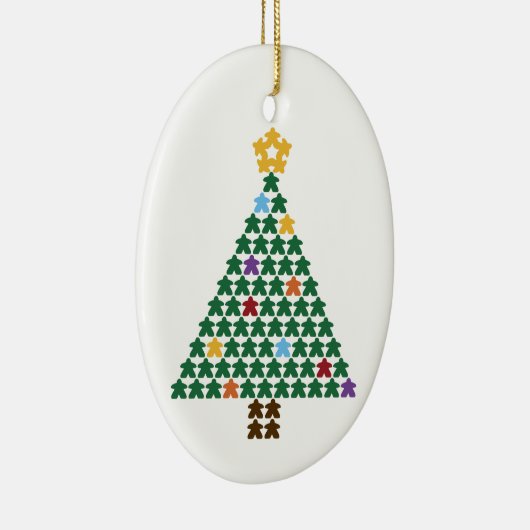 Merry Meeple Christmas Tree Oval Ornament (Rechts)