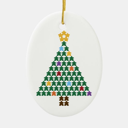 Merry Meeple Christmas Tree Oval Ornament (Vorne)