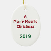 Merry Meeple Christmas Tree Oval Ornament (Hinten)