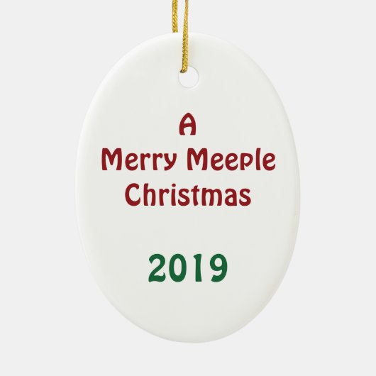 Merry Meeple Christmas Tree Oval Ornament (Hinten)