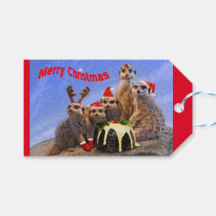Merry Meerkats Gift Tags Geschenkanhänger
