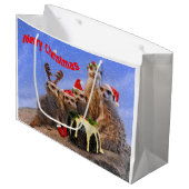 Merry Meerkats Große Geschenktasche Große Geschenktüte (Vorderseite Schrägansicht)