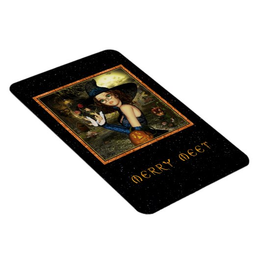 Merry Meet Niedlich Herbst Hexe Flexi Magnet (Rechte Seite)
