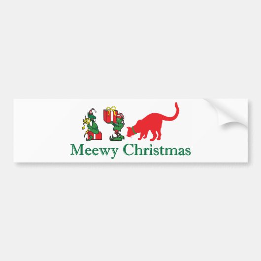 Merry Meewy Christmas Autoaufkleber (Vorne)