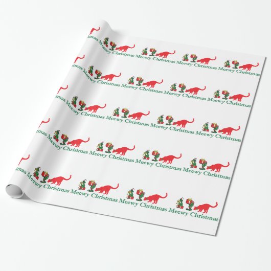 Merry Meewy Christmas Cats Geschenkpapier (Ungerollt)