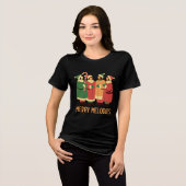 Merry Melodies Christmas Carolers Design Tri-Blend Shirt (Vorderseite voll)